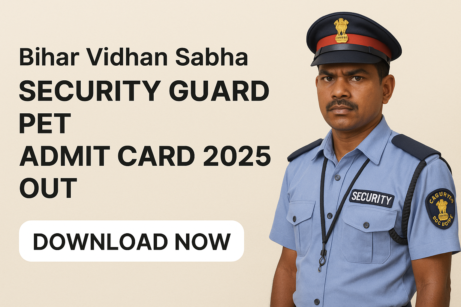Bihar Vidhan Sabha Security Guard PET Admit Card
